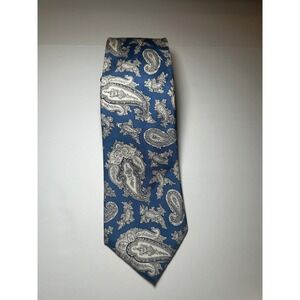 Wembley Silks Blue Paisley Silk Men Tie Simple Sophistication